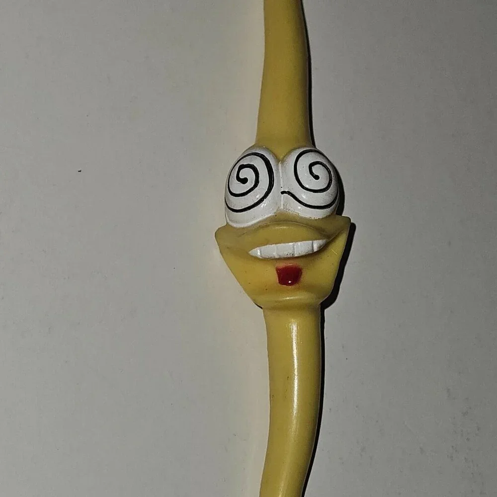 VTG Bendy Toy Bendable Hair Tie Accessory? Spiral Eyes Face Wacky Hair Day